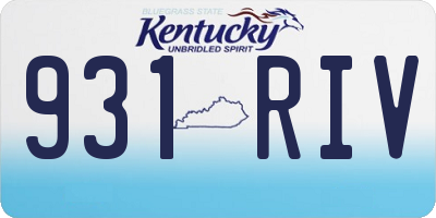 KY license plate 931RIV