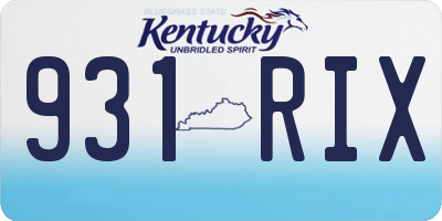 KY license plate 931RIX