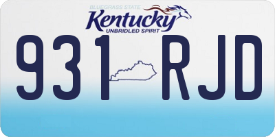 KY license plate 931RJD