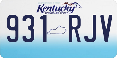 KY license plate 931RJV