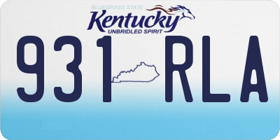 KY license plate 931RLA