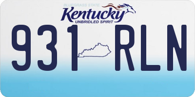 KY license plate 931RLN