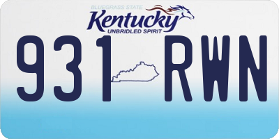 KY license plate 931RWN