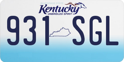 KY license plate 931SGL