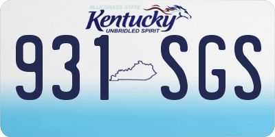 KY license plate 931SGS
