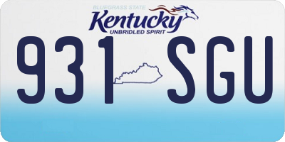 KY license plate 931SGU
