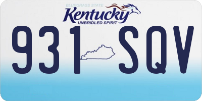 KY license plate 931SQV
