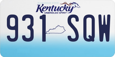 KY license plate 931SQW