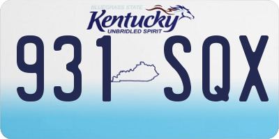 KY license plate 931SQX