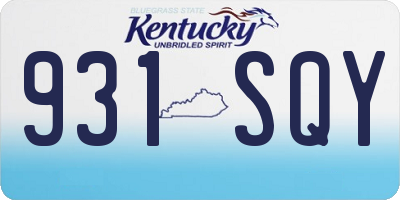 KY license plate 931SQY