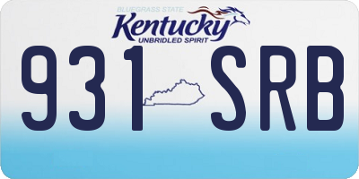 KY license plate 931SRB
