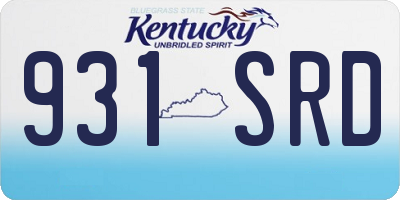KY license plate 931SRD