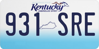 KY license plate 931SRE