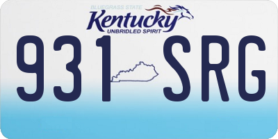 KY license plate 931SRG