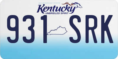 KY license plate 931SRK