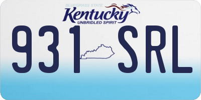 KY license plate 931SRL