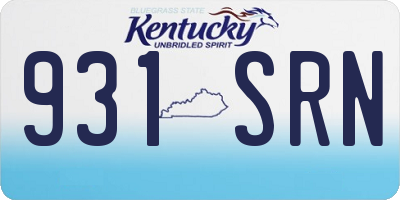 KY license plate 931SRN