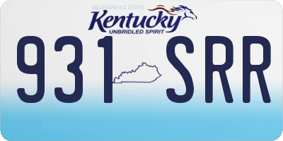 KY license plate 931SRR