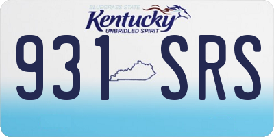 KY license plate 931SRS