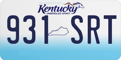 KY license plate 931SRT
