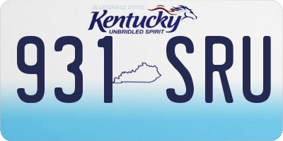 KY license plate 931SRU