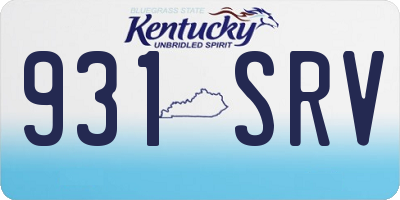 KY license plate 931SRV