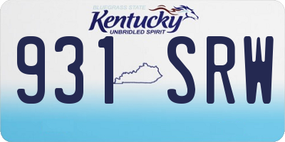 KY license plate 931SRW