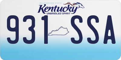 KY license plate 931SSA