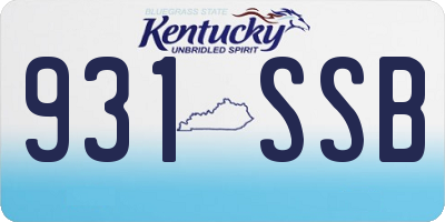 KY license plate 931SSB