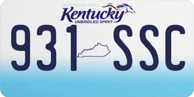 KY license plate 931SSC