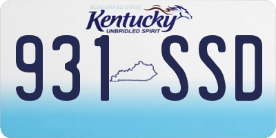 KY license plate 931SSD