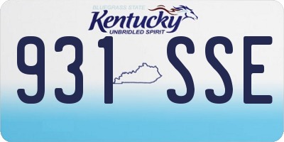 KY license plate 931SSE