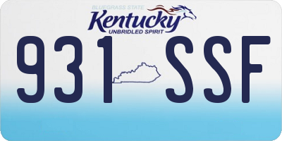 KY license plate 931SSF