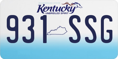 KY license plate 931SSG