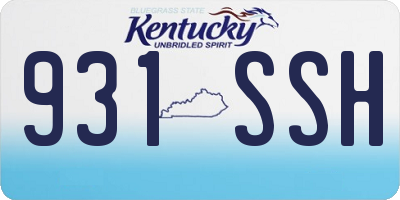 KY license plate 931SSH
