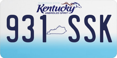 KY license plate 931SSK