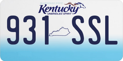 KY license plate 931SSL