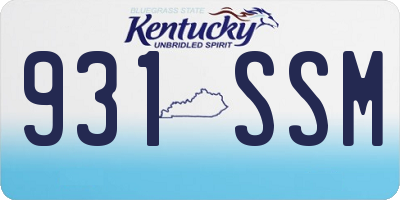 KY license plate 931SSM