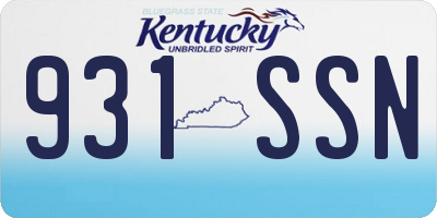 KY license plate 931SSN