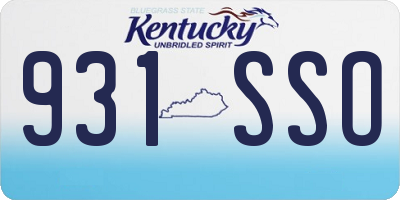 KY license plate 931SSO