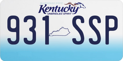 KY license plate 931SSP