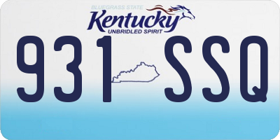 KY license plate 931SSQ