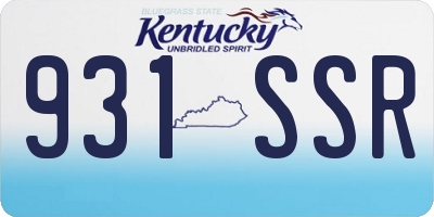 KY license plate 931SSR