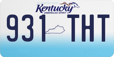 KY license plate 931THT
