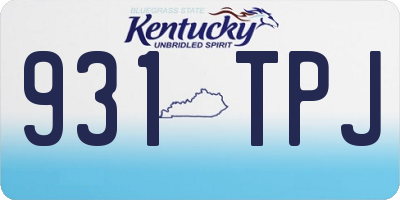 KY license plate 931TPJ