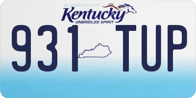 KY license plate 931TUP