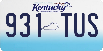KY license plate 931TUS
