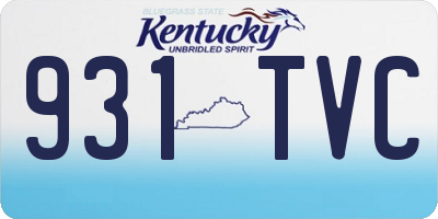 KY license plate 931TVC