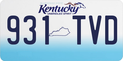 KY license plate 931TVD