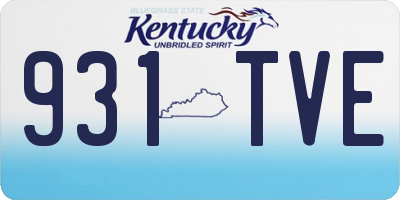 KY license plate 931TVE